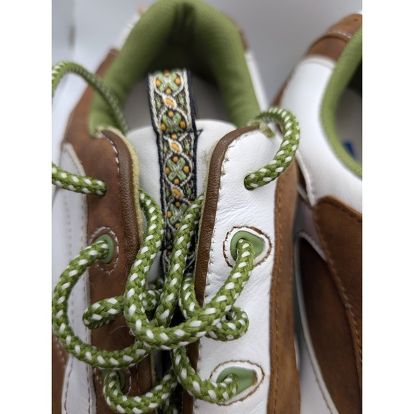 FootJoy Women's LoPro Golf Shoes US 8 M 97114 Soft Spike White Brown Lime Green - Picture 2 of 12